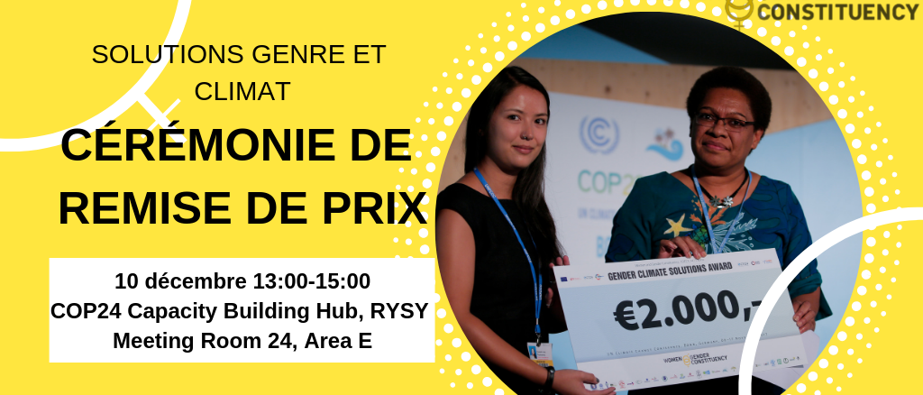 Participez à la 4ème édition du prix « Solutions Genre et Climat »