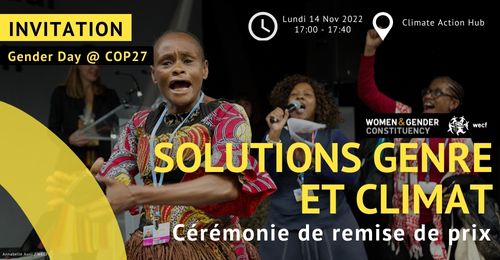 Remise du Prix Solutions Genre et Climat 2022 à la COP27 à Charm El Cheikh